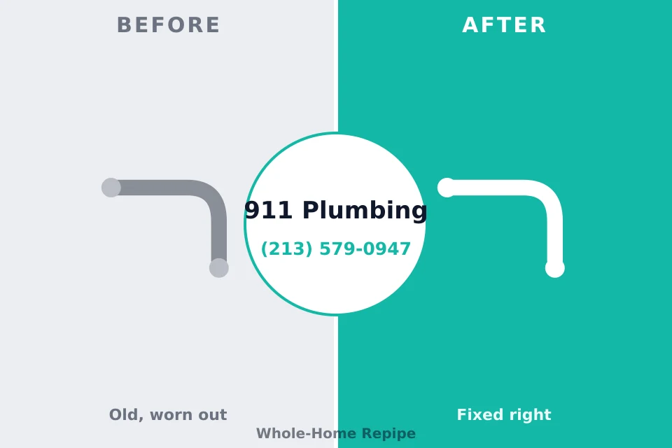 Before and after: plumbing repair Stuart, IA